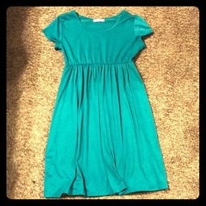 Teal Short Sleeve Dress